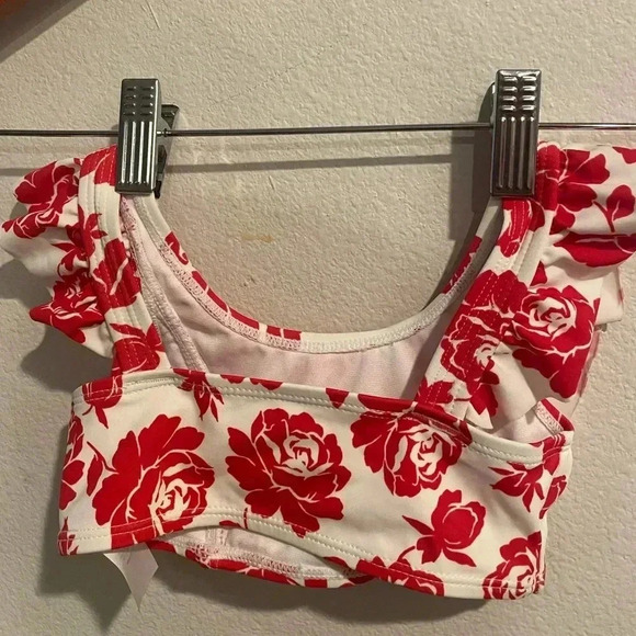 Janie & Jack floral girls bikini top size 3 - Picture 3 of 4